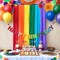 Pre-Strung Felt Happy Birthday Banner Sign Felt Ball Happy Birthday Wall Decoration Party Garland